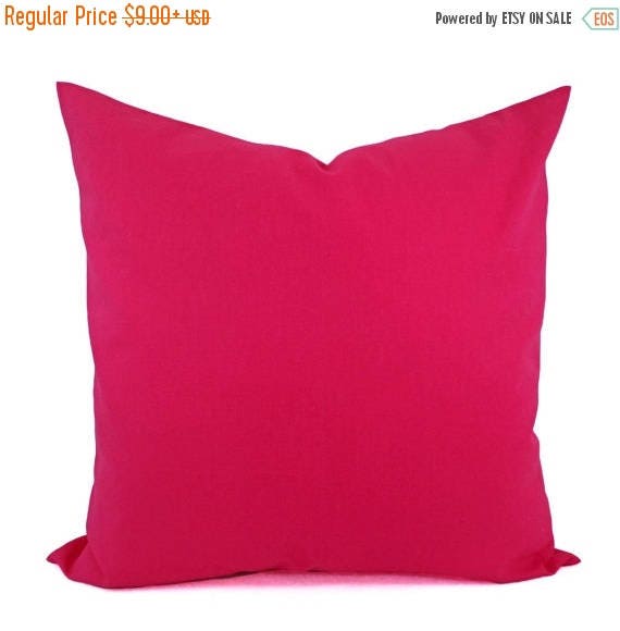 15 OFF SALE Solid Hot Pink Pillow Cover Hot Pink Pillow