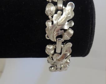Bracelet Vintage Trifari Large Or Ton Géométrique Filigrane - Longueur 17,8 Cm - Signé