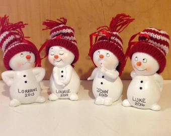 Snowmen Personalized Christmas Ornament