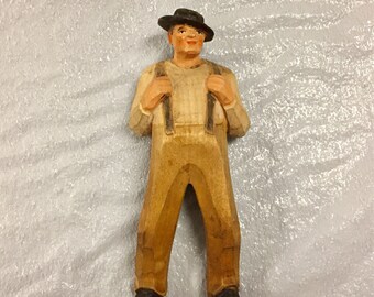 Vintage Swiss Hand Carved Wood Fugurine Swiss Folk art from Brienz Switzerland