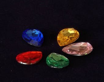 Cabochons faceted jewellery creations mixed color drop