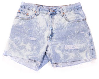 Levis High Waisted Distressed Denim Shorts