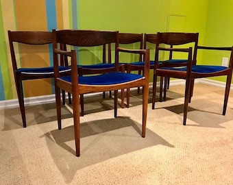 6 Mid Century Rosewood Dining Chairs by Bramin of Denmark