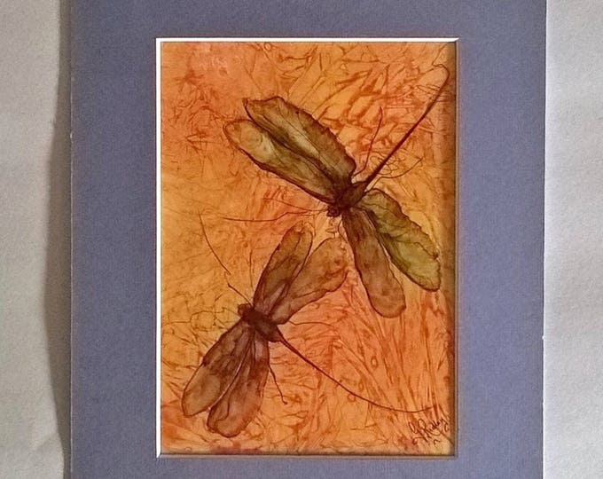 dragonflies,dragonfly painting,alcohol ink painting,original painting, insect painting,dragonfly inking