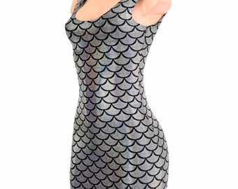 Holographic Bodycon Mini Dress