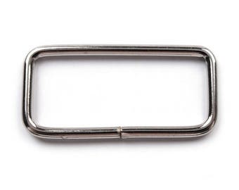 2 rectangle earrings 40 mm silver