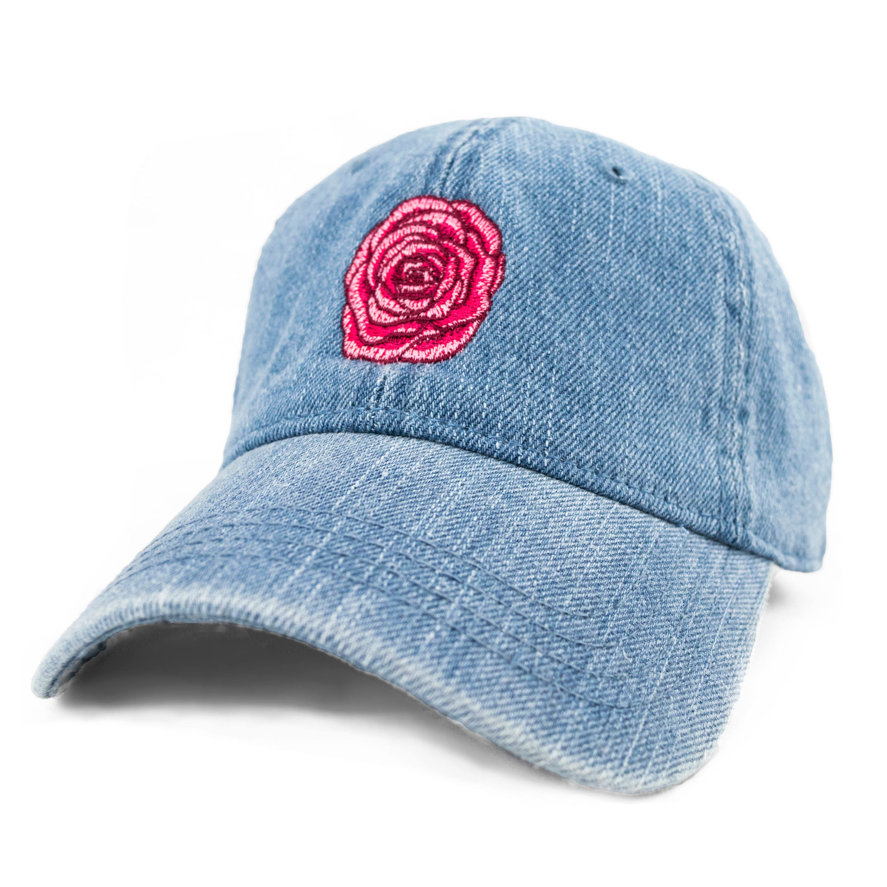 Rose Emboidered Dad Hat dad cap flower hat rose hat red