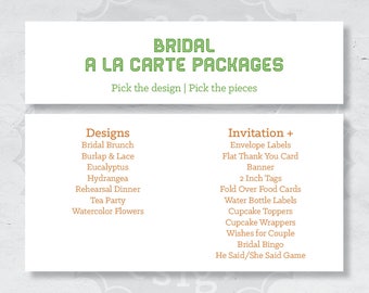 Bridal A La Carte Packages
