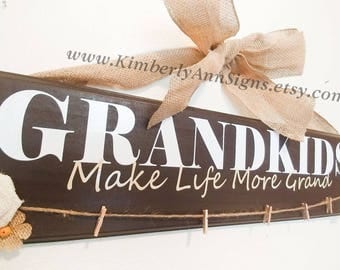 Grandkids, Make life more grand, Grandkids sign, Grandparents, Grandkids sign, Gift for grandparent, Gift for grandma, Grandchildren sign