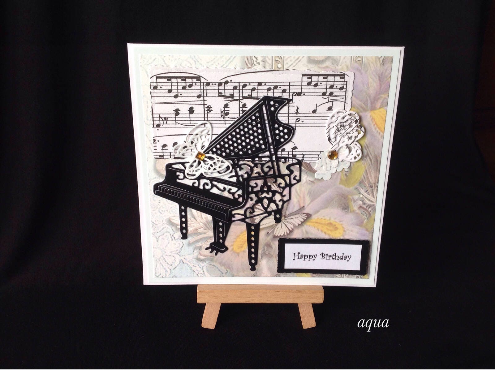 Piano Birthday Card Romance