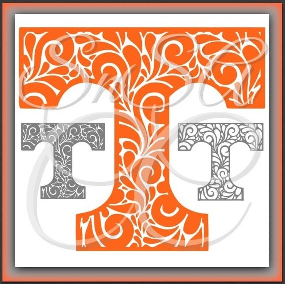 Tennessee SVG T Sweet Home Fall Filigree Pattern Tri star