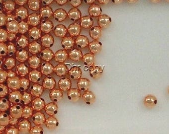 Solid Copper 4mm Round Spacer Beads, Choice of Lot Size & Price