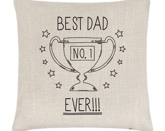 Best Dad Ever No.1 Linen Cushion Cover