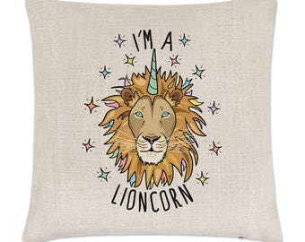 I'm A Lioncorn Linen Cushion Cover