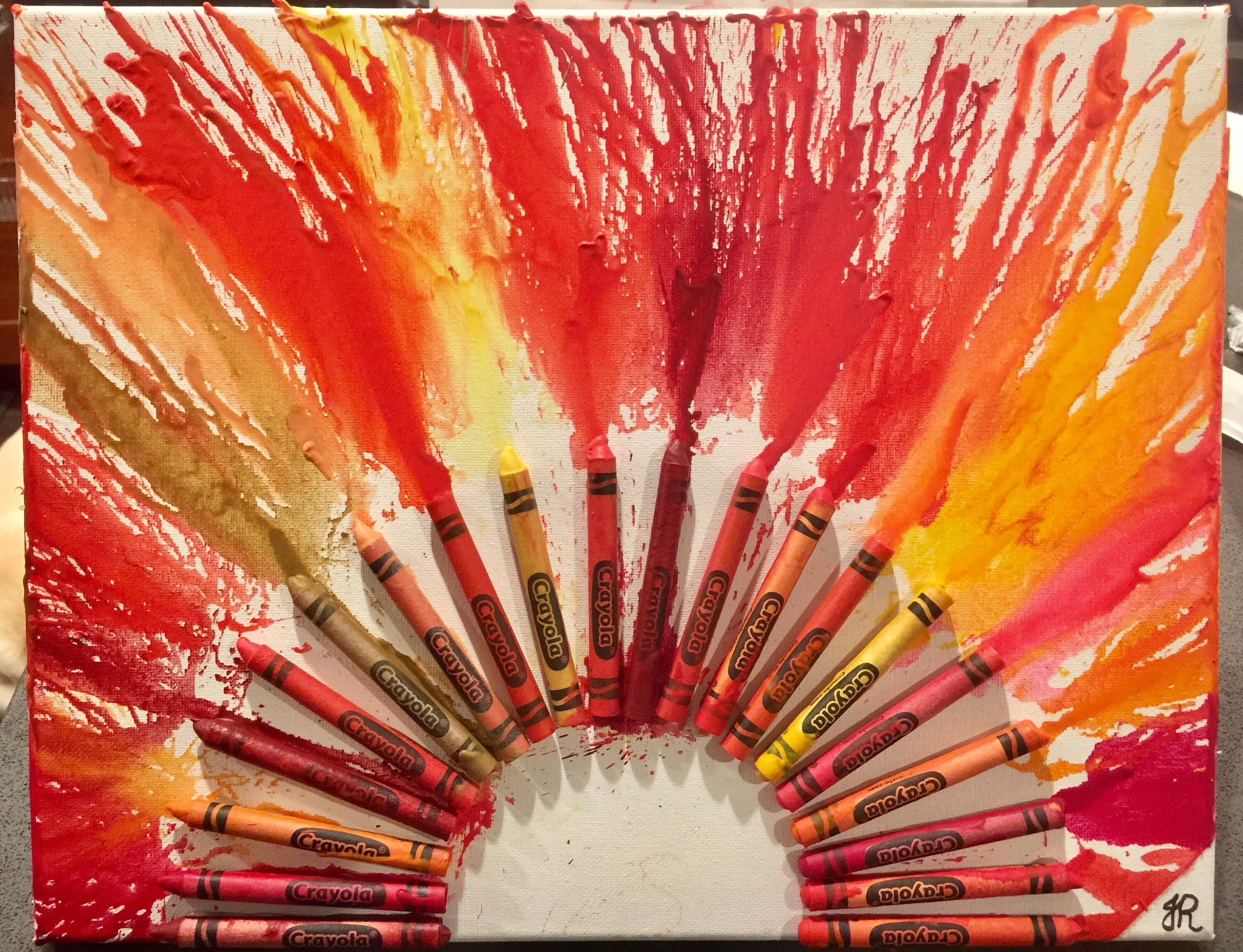 Sun Melted Crayon Art Customizable 11X14 inch canvas