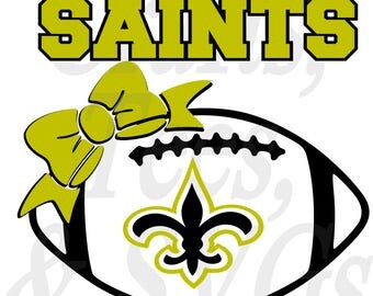 Saints Football with Bow SVG FIle
