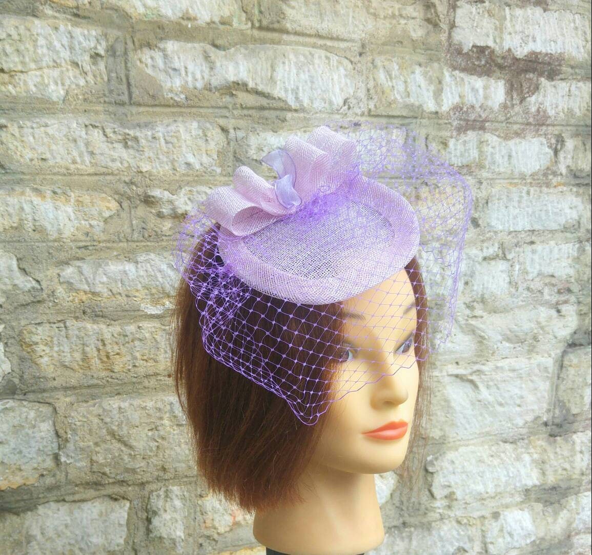Lilac fascinator hat wedding hat on headband wedding