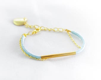 Bracelet Blue Suede "Wait"