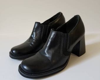 Nine West Black Leather Ankle Boots / Size 7M /
