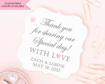 Wedding tags (30) - Wedding favor tags - Wedding gift tags - Wedding thank you tags - Thank you for sharing our special day
