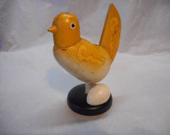 Vintage Wooden Chicken and Egg Candleholder