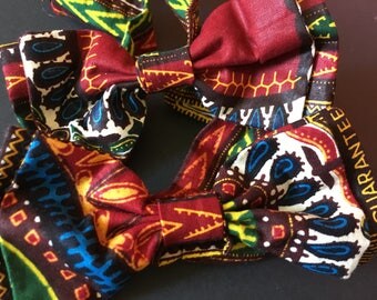 Noeud Papillon double en tissu africain wax imprimé motifs liberty scratch ethnique original fantaisie