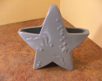 Vintage 1940s Abingdon Pottery Blue Star Planter