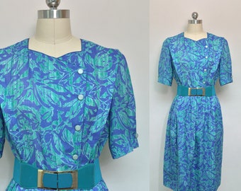 Vintage Japanese Abstract Print Dress / Summer Dress / Party Dress / Made in Japan / Size Medium