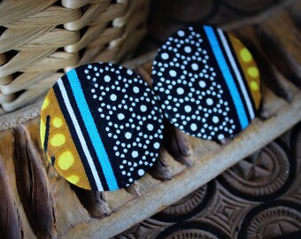Earrings flea(chip) in African Wax fabric