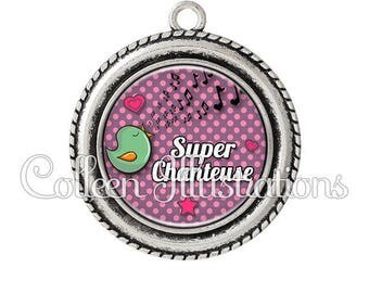 1 pendant cabochons 25mm Super singer - series
