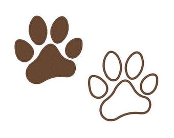 Paw Print Machine Embroidery Designs Paw Print Embroidery Design Dog Design Applique Filled Stitch 4X4 5X7 6X10 8X8 Instant Download