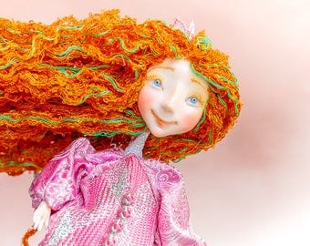 Kids gift guardian angel elf housewarming gift funny gift gift for mum gift puppet theater marionette long hair doll posable figurine