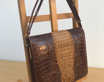 Thailand + handle adjustable Vintage embossed Croc handbag