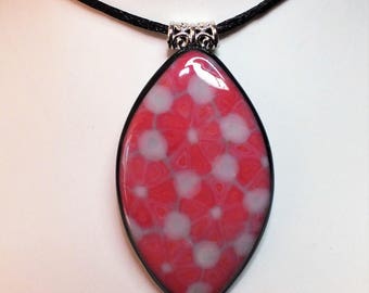 Rose necklace with milky white details all soft