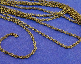 32 Ft. Antiqued Brass Round Cable Chain 2x3mm links, 10mm Antiqued Bronze Chain 3mm x 2mm open links-AB-B08983-8S