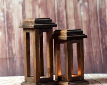 Reclaimed Wood Lanterns, Rustic Thanksgiving Decor, Rustic lantern, Wooden lantern, Thanksgiving Table, Rustic Home Decor, Wood Lantern