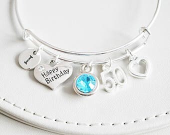 50th birthday gift for women, Gift For Mom, Gift For Grand mom, Women Birthday Gift,50th, 18 21 30 40 50 , Birthday gift ideas, Bracelet