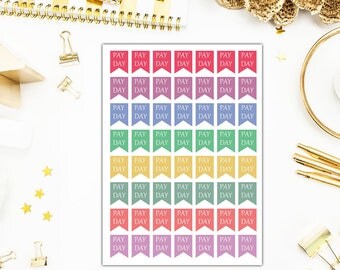 40% OFF SALE Payday Planner Stickers, Payday Flag Stickers, Payday Sticker, Pay Day Planner Stickers, Will Fit Any Planner 0284