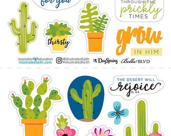 Illustrated Faith Prickly Times BIble Journaling Stickers