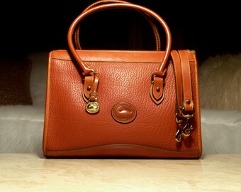 Now Available! BIG Gorgeous Dooney & Bourke AWL All British Tan Shoulder Satchel Crossbody Handbag Purse: Chic, Clean, Almost Mint