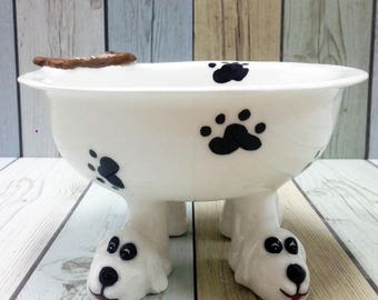 Personalised Dog Bowl, Elevated Pet Dish, Walking Pottery, Elegant, Unique Dog Lovers Gift, Footed Pedestal Bowl, Ceramic Dogs Water Bowl