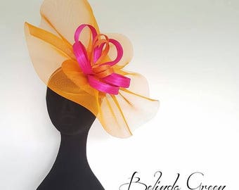 Orange and Hot Pink Headwear