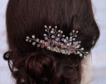 Wedding hair comb Bridal white comb Woman hair pin Bridesmaid hairpiece Bridal hair clip Wedding jewelry Bridesmaid gift Wedding headpiece
