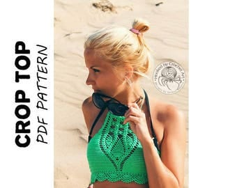 Crochet Crop Top Pattern/ Crochet Halter Top Pattern/ Crochet Bikini Top/ Crochet Crop Top/ Crochet Halter Top Pattern/ Crochet Yoga Top