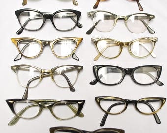 SET of 11 Vintage CAT EYE Eyeglasses (lot 131)