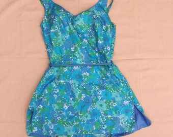 Vintage Floral Swimsuit with attached Bloomers!