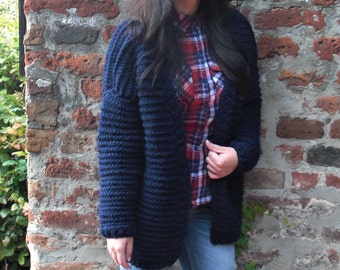 Knit cardigan Oversized cardigan Hand knit cardigan Chunky knit cardigan Knit coat