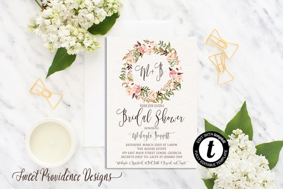 Bridal Shower Invitation Printable Bridal Shower Invite