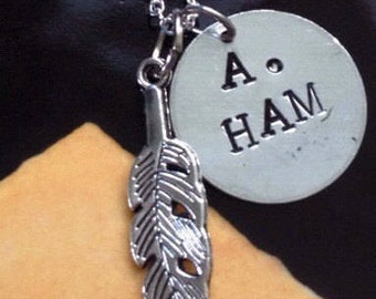 A. Ham hand stamped necklace OR keychain, hamilton