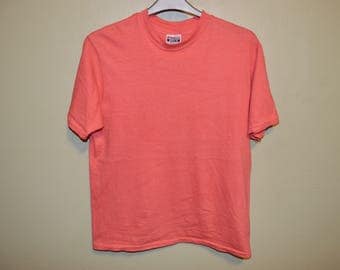 Vintage Pink Hanes Beefy-T 100% Cotton L 42-44- 80s Vintage Hanes L Beefy-T Shirt